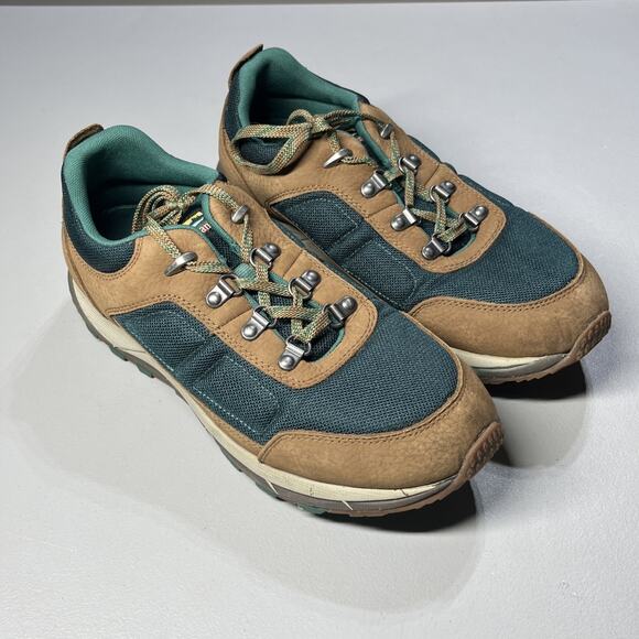 LL Bean Mountain Classic Ventilated Hiking Shoes Mens 9 Low Top Green Brown Boot - Picture 1 of 10